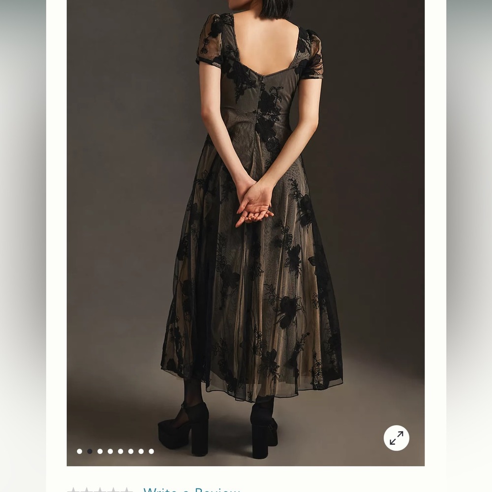 Geisha Designs Floral Appliqué Dress